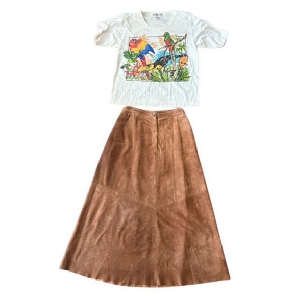 Talbots Dresses & Skirts - Vintage Talbots Suede Maxi Skirt Women’s 6 Tan Equestrian Cottagecore Vibes